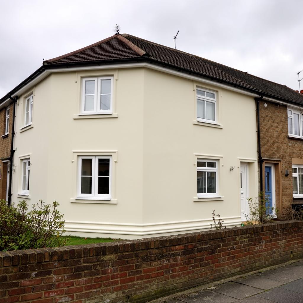 Completed external wall insulation on a Nottingham semi-detached home